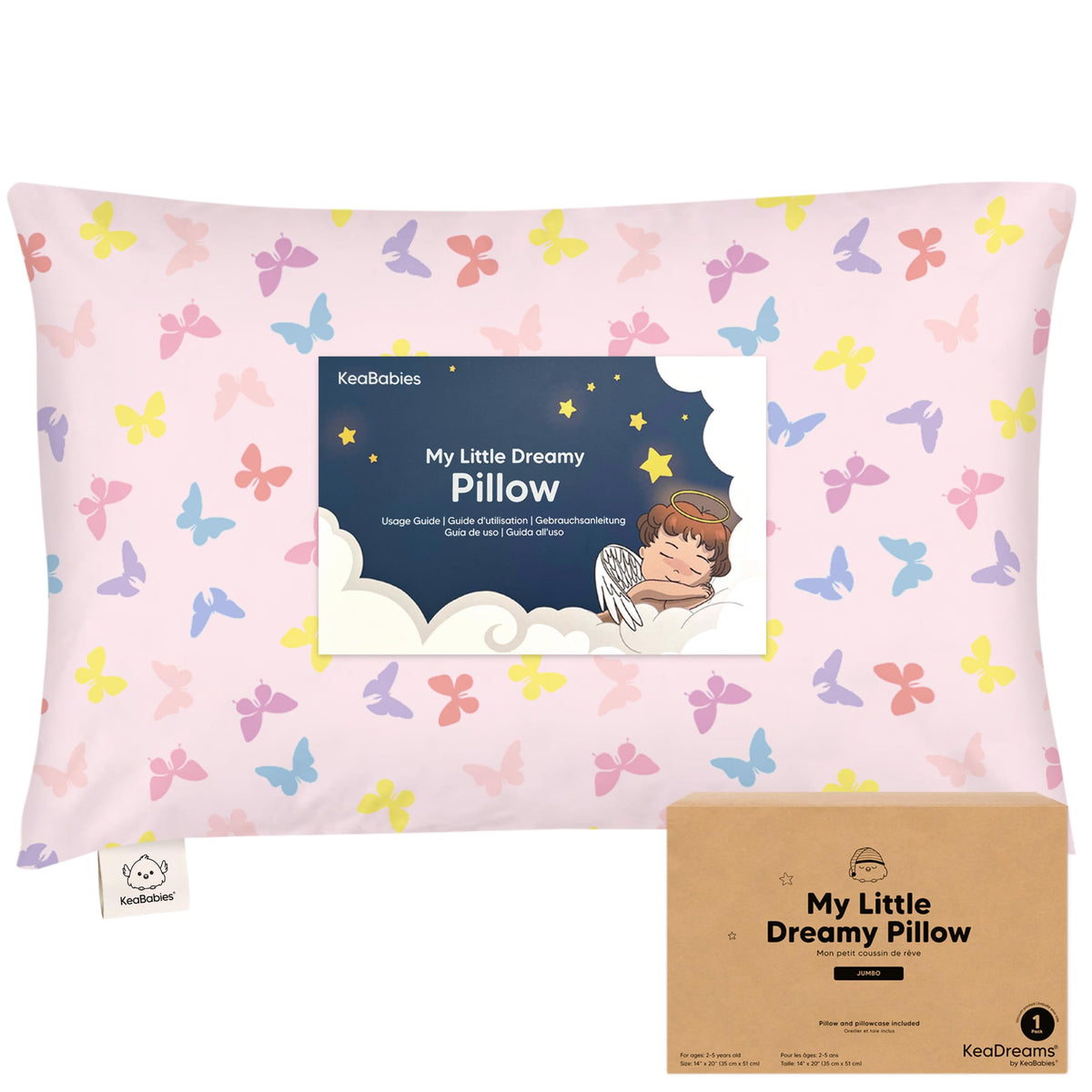 KeaBabies Organic Toddler Pillow with Pillowcase, Jumbo 14X20 (KeaFriends)