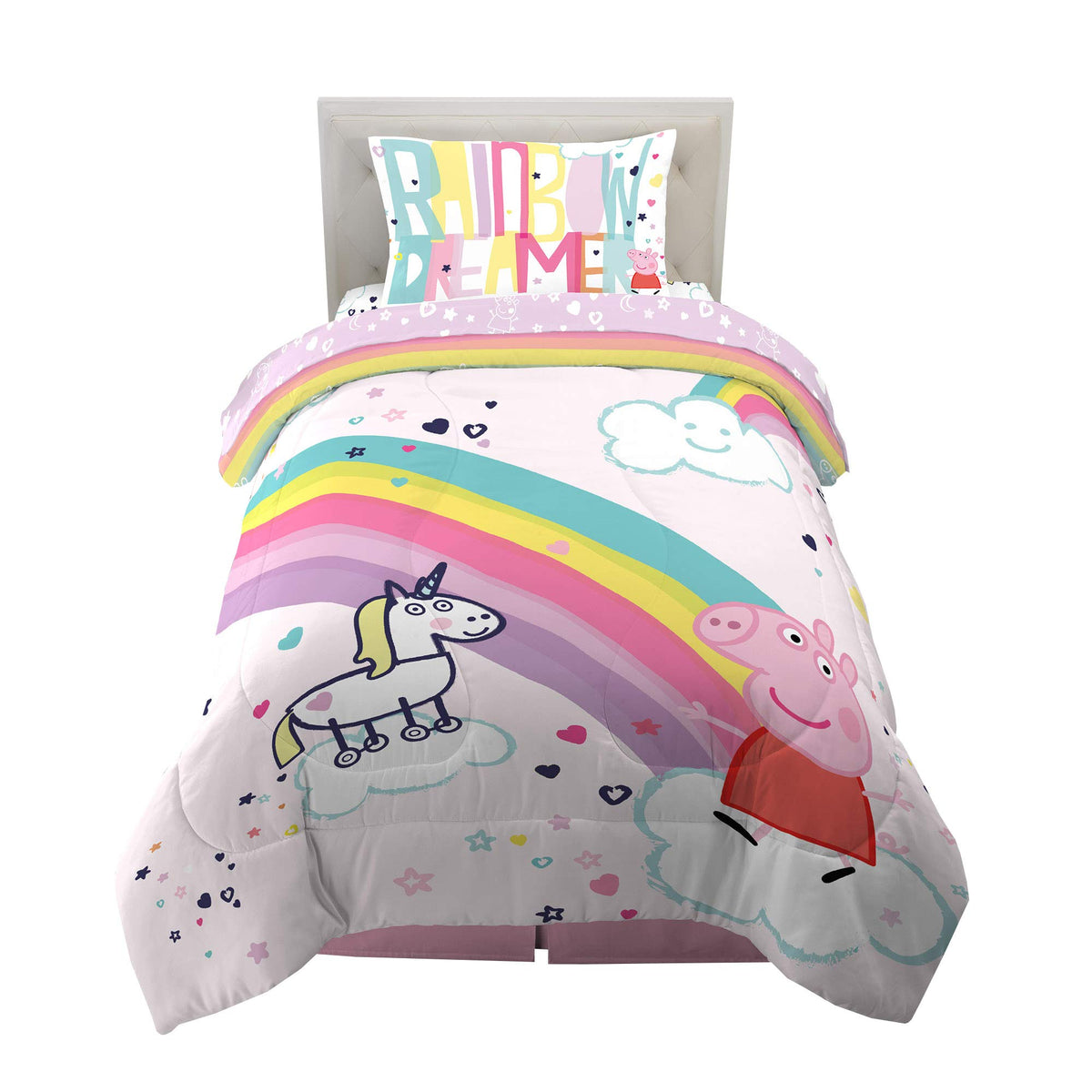 Franco Gabby's Dollhouse Kids Bedding Super Soft Microfiber Comforter and Sheet Set, 4 Piece Twin Size, (Officially Licensed Product)