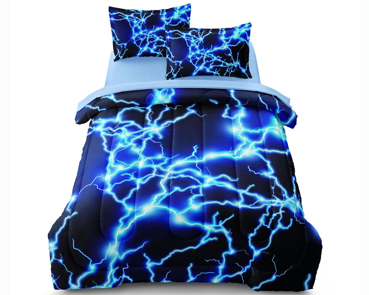 Kid Twin Quilts Comforter Set Dinosaur Bedding Set for Boys, Blue