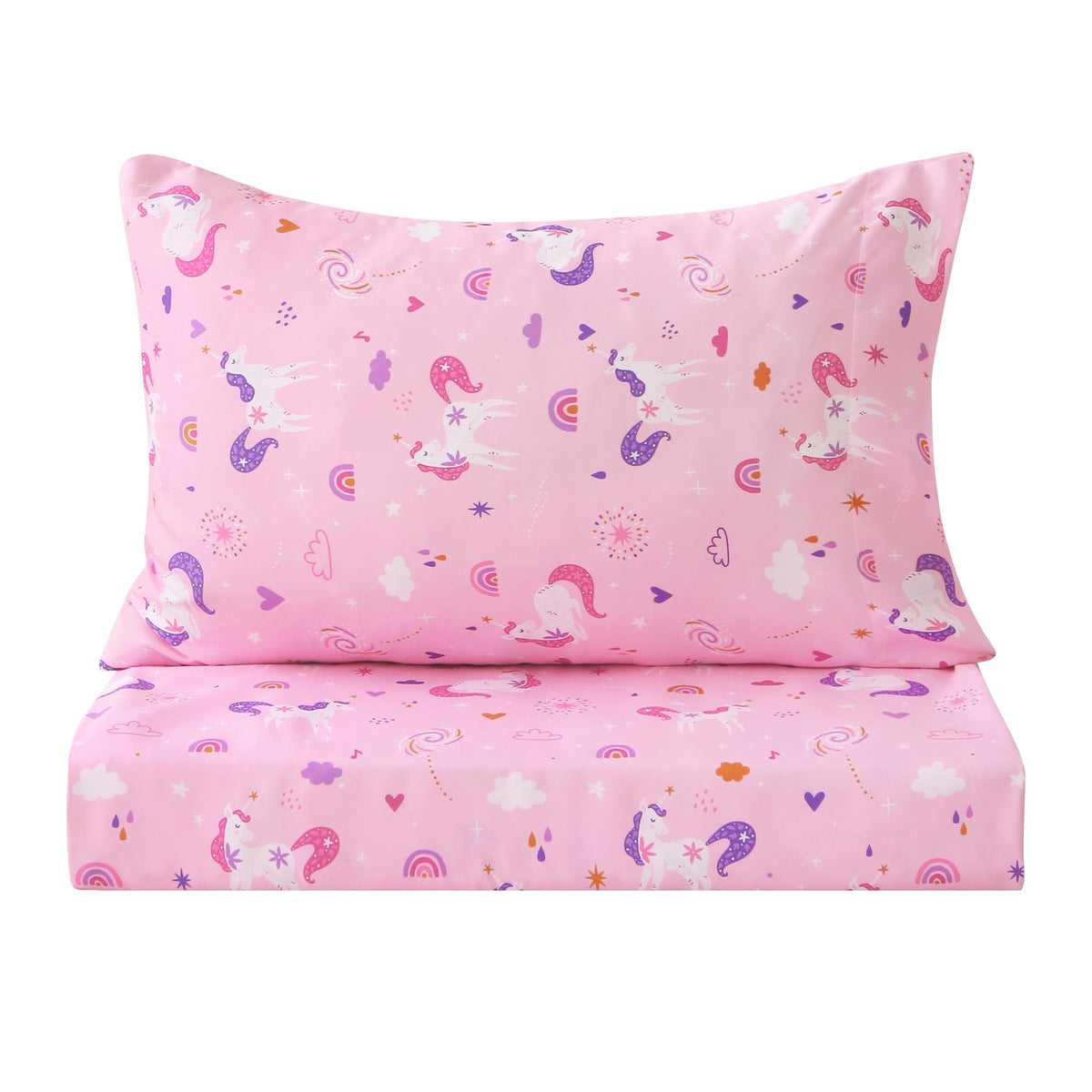 Softan Kids Twin Sheets Set, 3 Piece Butterfly Floral Bedding Set for Girls, Soft Breathable Microfiber with 15" Deep Pocket, Fitted Flat Sheet & Pillowcase