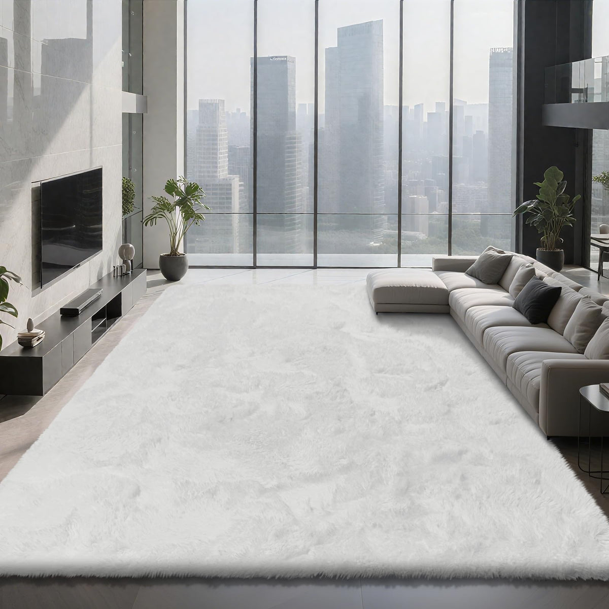 Shag Area Rugs for Bedroom Living Room,4X6 Ultra Soft Fluffy Area Rugs for Dorm,Indoor Carpet Plush Rugs for Home Decor,Tie-Dye Grey