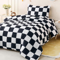 Twin Size Pink Check Comforter Set for Kids, Toddler, Boys&Girls, 4 Pieces Bed-in-a-Bag Bedding Set, All Season Ultra Soft Oeko TEX Sheets Set with Comforter, (Pink Bow)