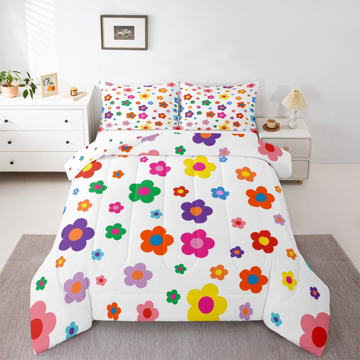 Feelyou Dino Dinosaur Comforter Set Twin Size Kids Boys Bedding