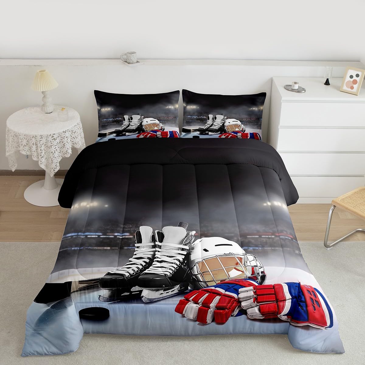 Erosebridal Girls Unicorn Comforter Set Twin Girls Bedding Set Cute Rainbow Unicorn Print Down Comforter Kids Cartoon Kawaii Duvet Insert Galaxy Stars Fantasy Room Decor Children Reversible Purple