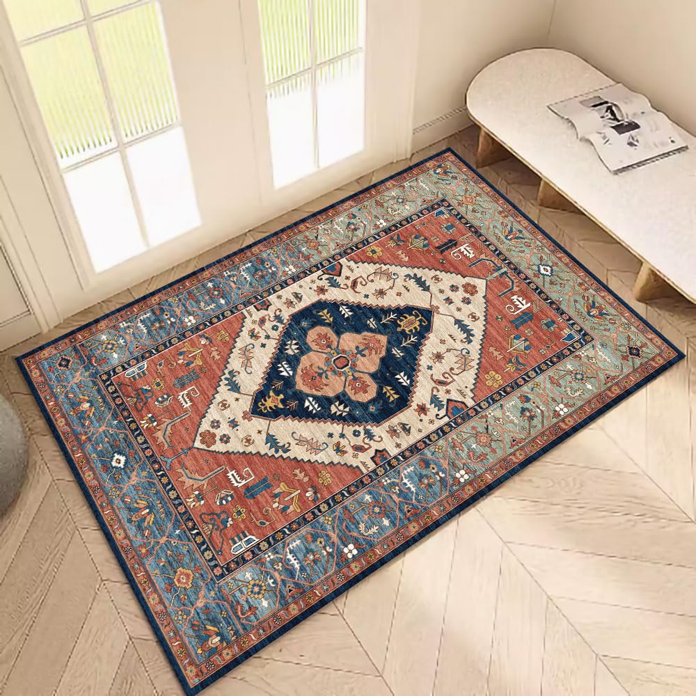 1.6x2.6 Small Area Rug, Washable Non-Slip for Entryway Green