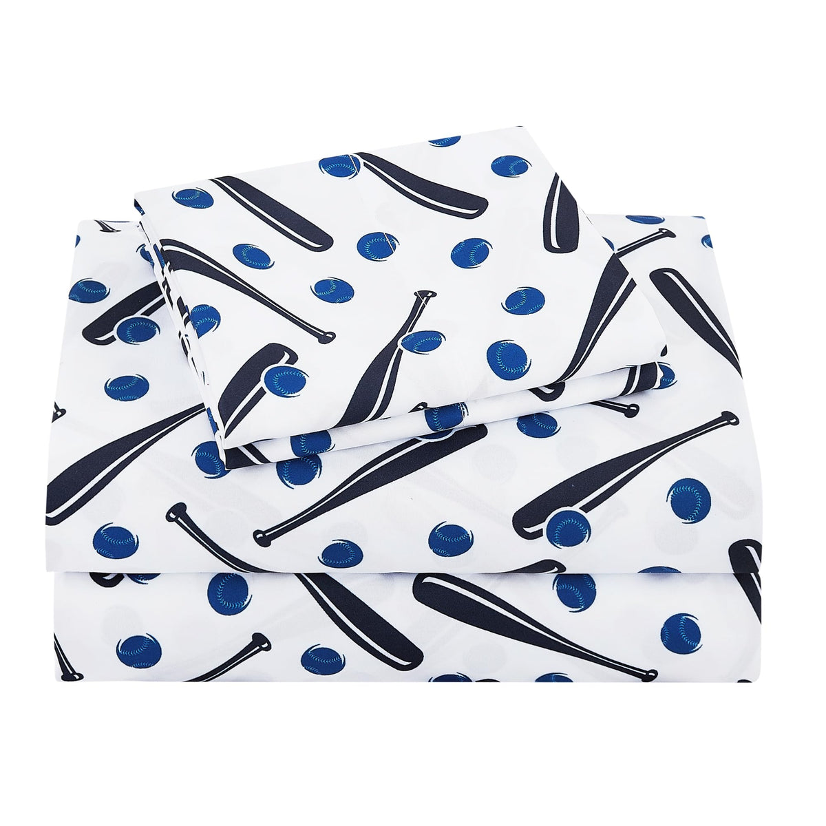 Viviland 3 Pieces Boys Blue Truck Twin Sheet Set - Soft Microfiber Fitted Flat Sheets & Pillowcase - Construction Truck Bedding Sets - for Kids & Toddlers