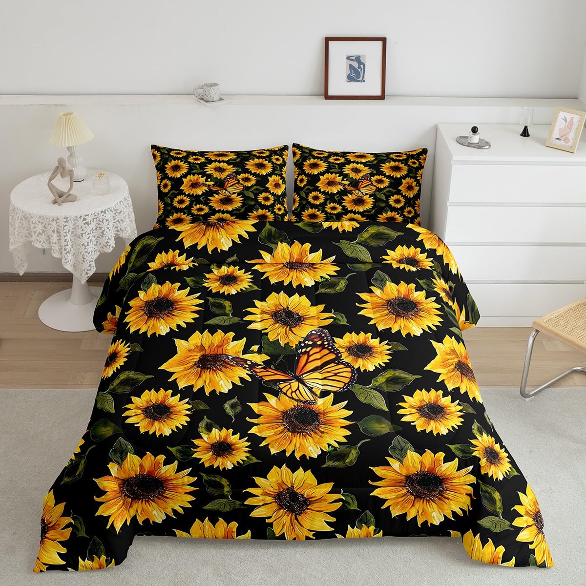 Feelyou Kids Construction Comforter Set Twin Bedding Sets for Boys Toddler Children Cartoon Cars Excavator Tractor Comforter Set Construction Machinery Truck Duvet Set Cars Bed Set with 1 Pillow Case