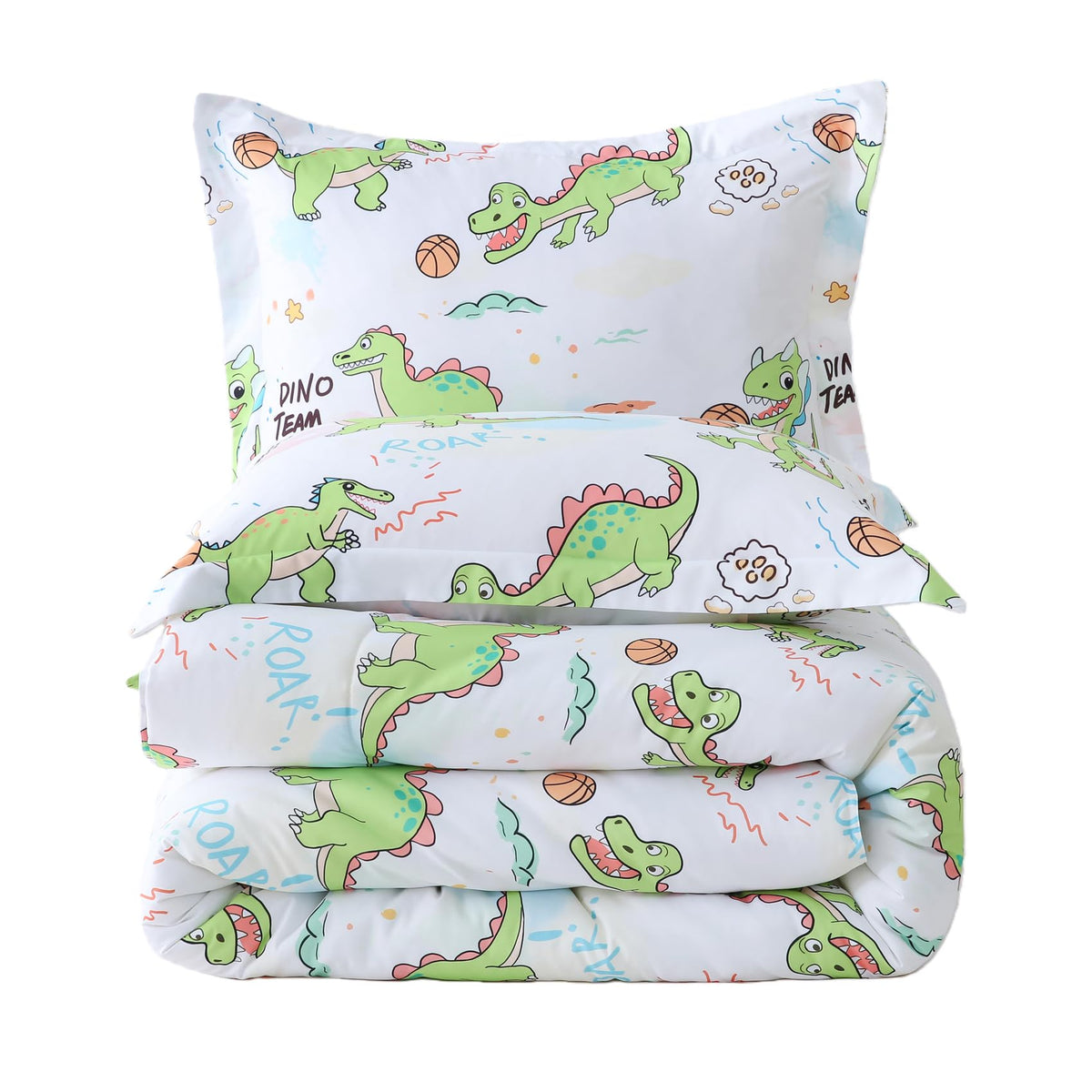 Yibeizi Kids Comforter Set for Boys Girls Full Size, Cute Quilted Woodland Forest Animal Print Fall Bedding with Pillow Sham, Lightweight Soft Breathable Machine Camping Themed Bed Set 3 Piece