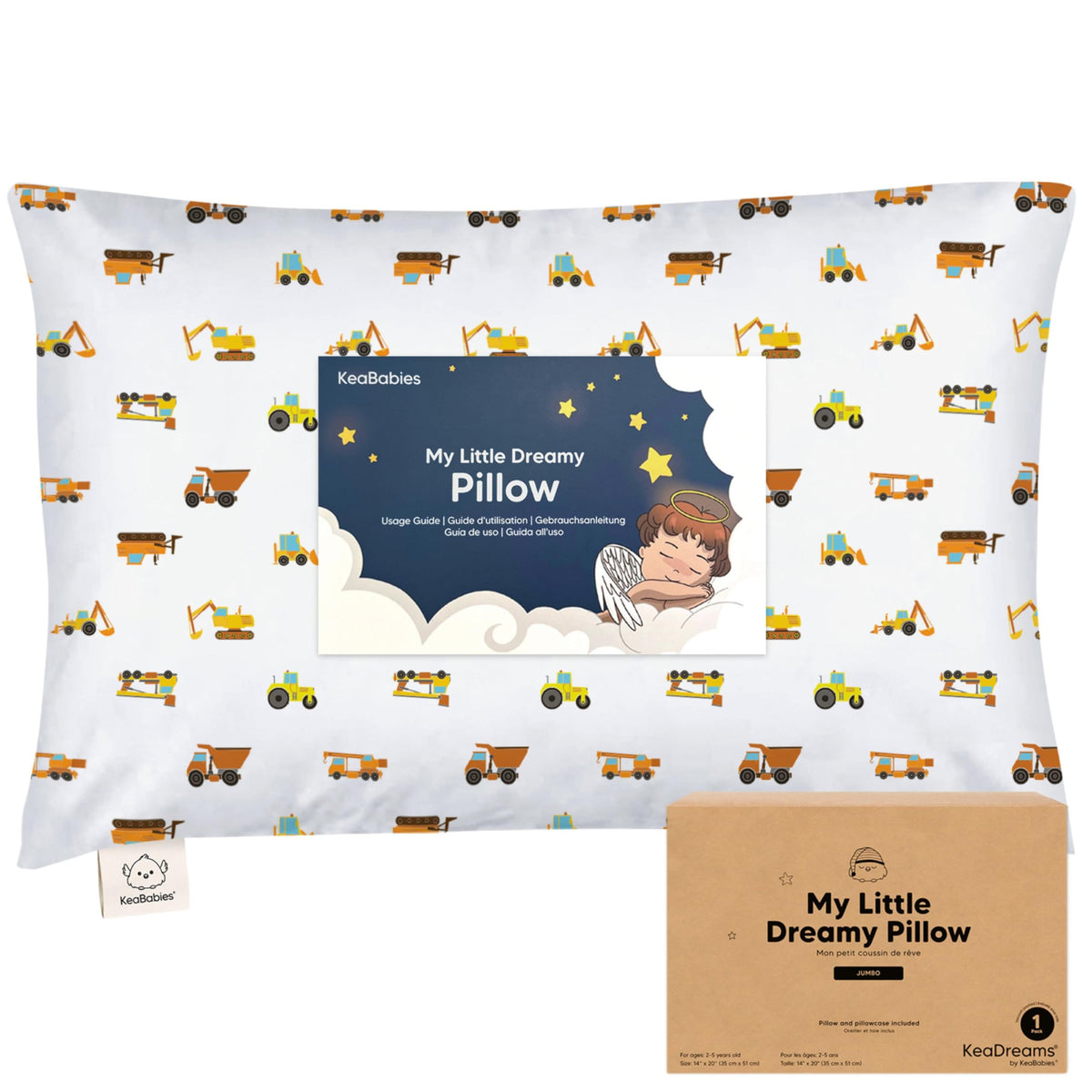 KeaBabies Organic Toddler Pillow with Pillowcase, Jumbo 14X20 (KeaFriends)