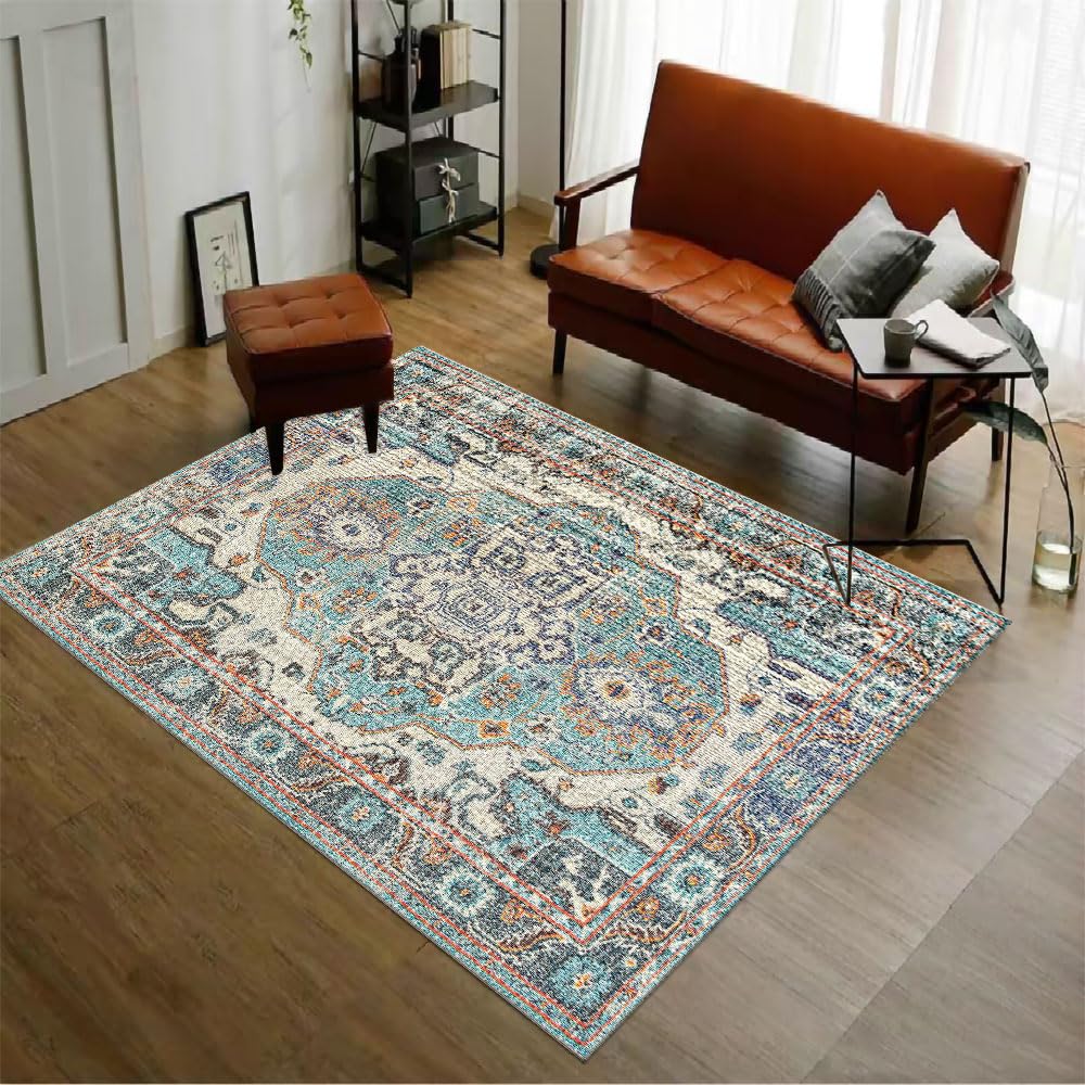 1.6x2.6 Small Area Rug, Washable Non-Slip for Entryway Green