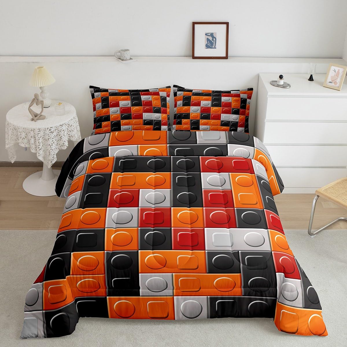 Feelyou Dino Dinosaur Comforter Set Twin Size Kids Boys Bedding