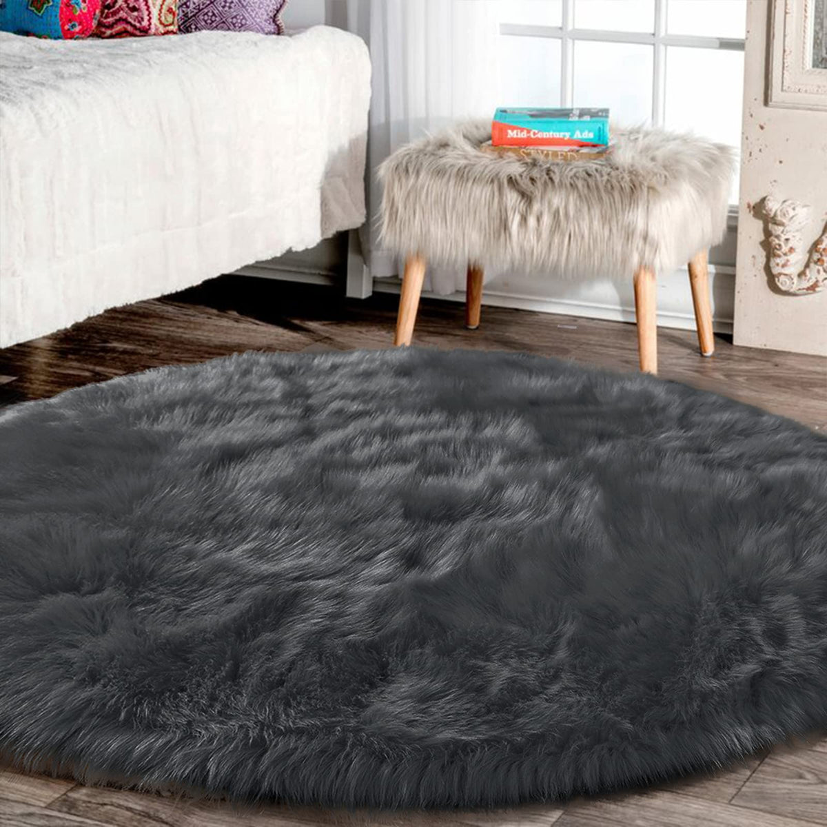 Latepis White Faux Fur Sheepskin Rug 4x6 for Living Room, Fuzzy Rugs Fluffy Washable Rug for Bedroom, Playroom, Luxury Room Decor, Rectangle