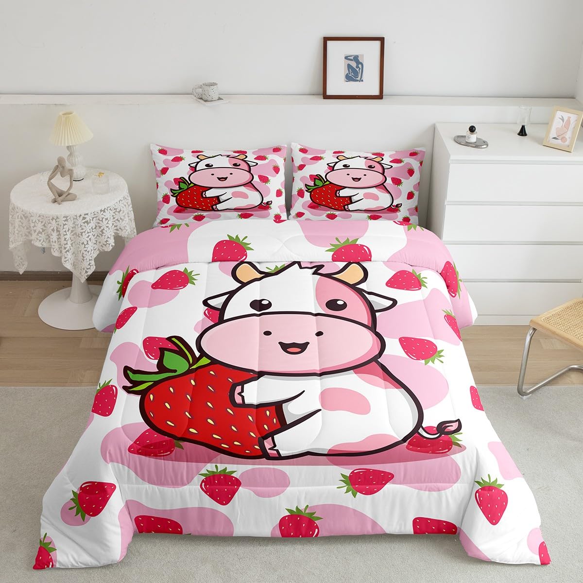 Feelyou Kids Construction Comforter Set Twin Bedding Sets for Boys Toddler Children Cartoon Cars Excavator Tractor Comforter Set Construction Machinery Truck Duvet Set Cars Bed Set with 1 Pillow Case
