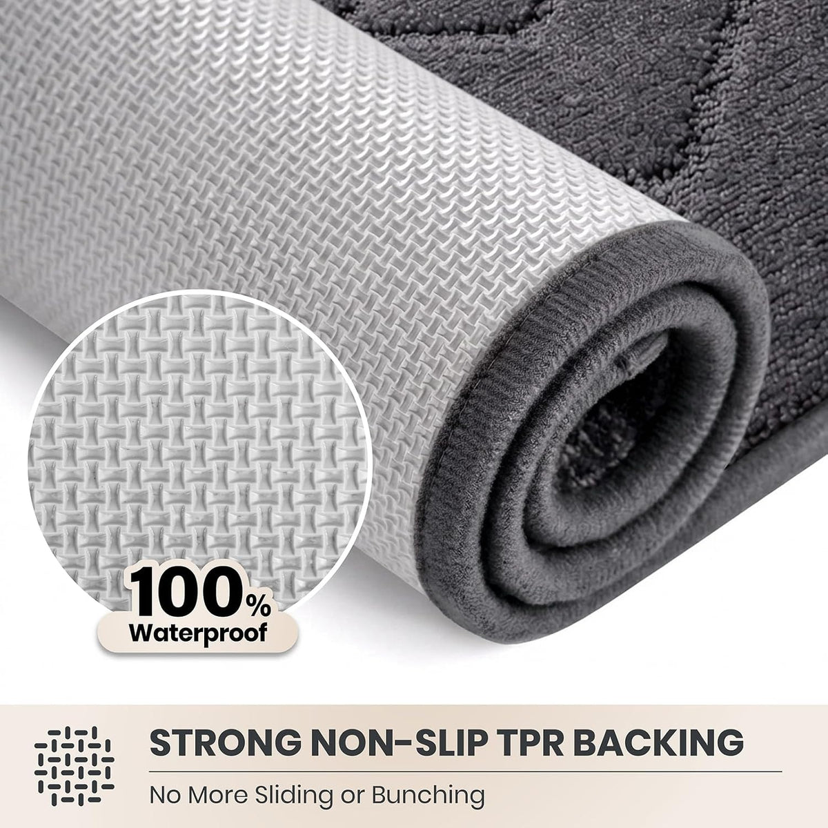 PURRUGS Dirt Trapping Door Mat Indoor Entrance, 20" x 31.5", Grey