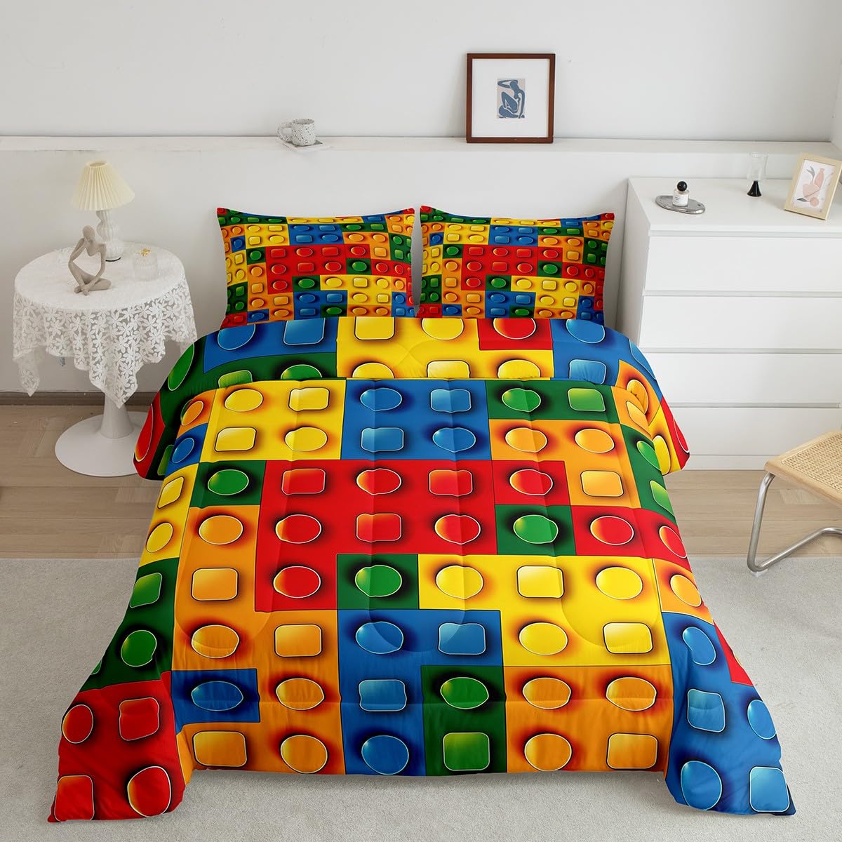 Feelyou Dino Dinosaur Comforter Set Twin Size Kids Boys Bedding