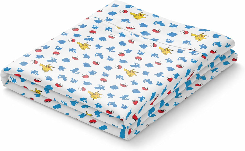 Northwest Pokemon First Starters Full Size Bed in a Bag Set, Pikachu Charmander Squirtle Bulbasaur, Kids Boys Girls Bedding Comforter Sheets