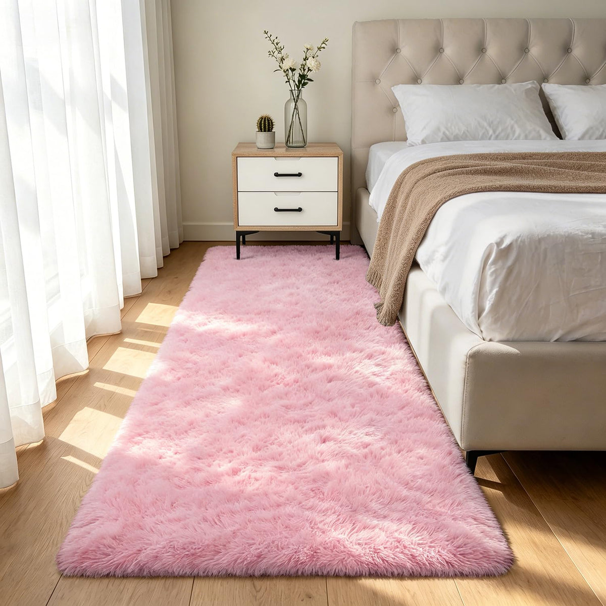 Shag Area Rugs for Bedroom Living Room,4X6 Ultra Soft Fluffy Area Rugs for Dorm,Indoor Carpet Plush Rugs for Home Decor,Tie-Dye Grey