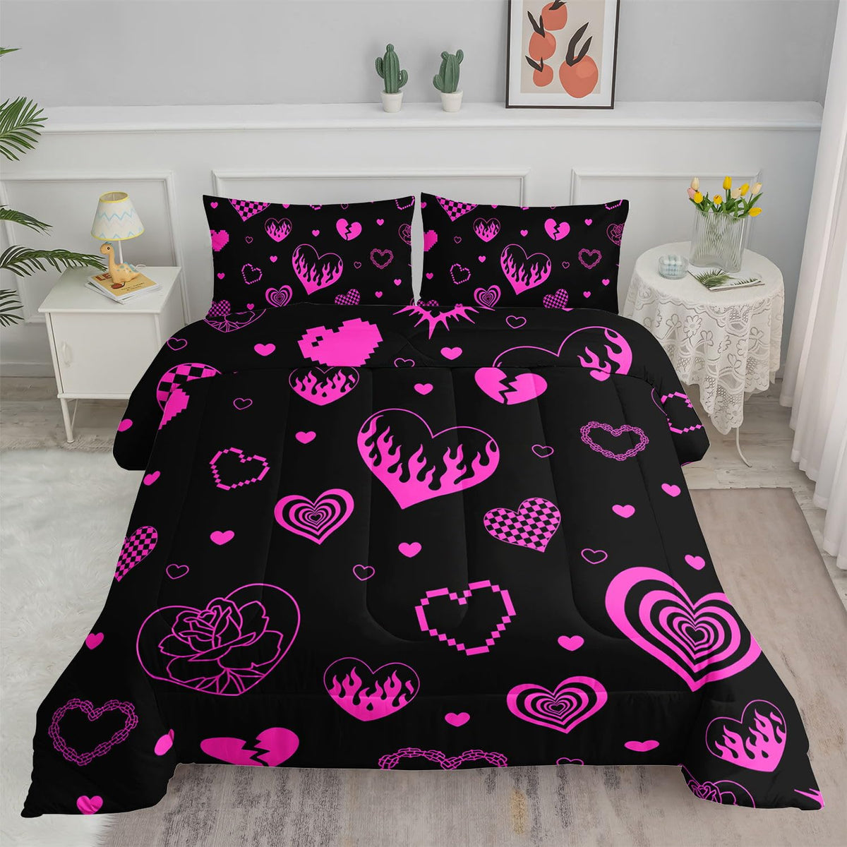 Kids Comforter Set Farm Theme Printed Pattern Bedding Set with 1 Comforter and 2 Pillowcases for Girls Boys Bedroom All Season(Farm Theme01 Twin)