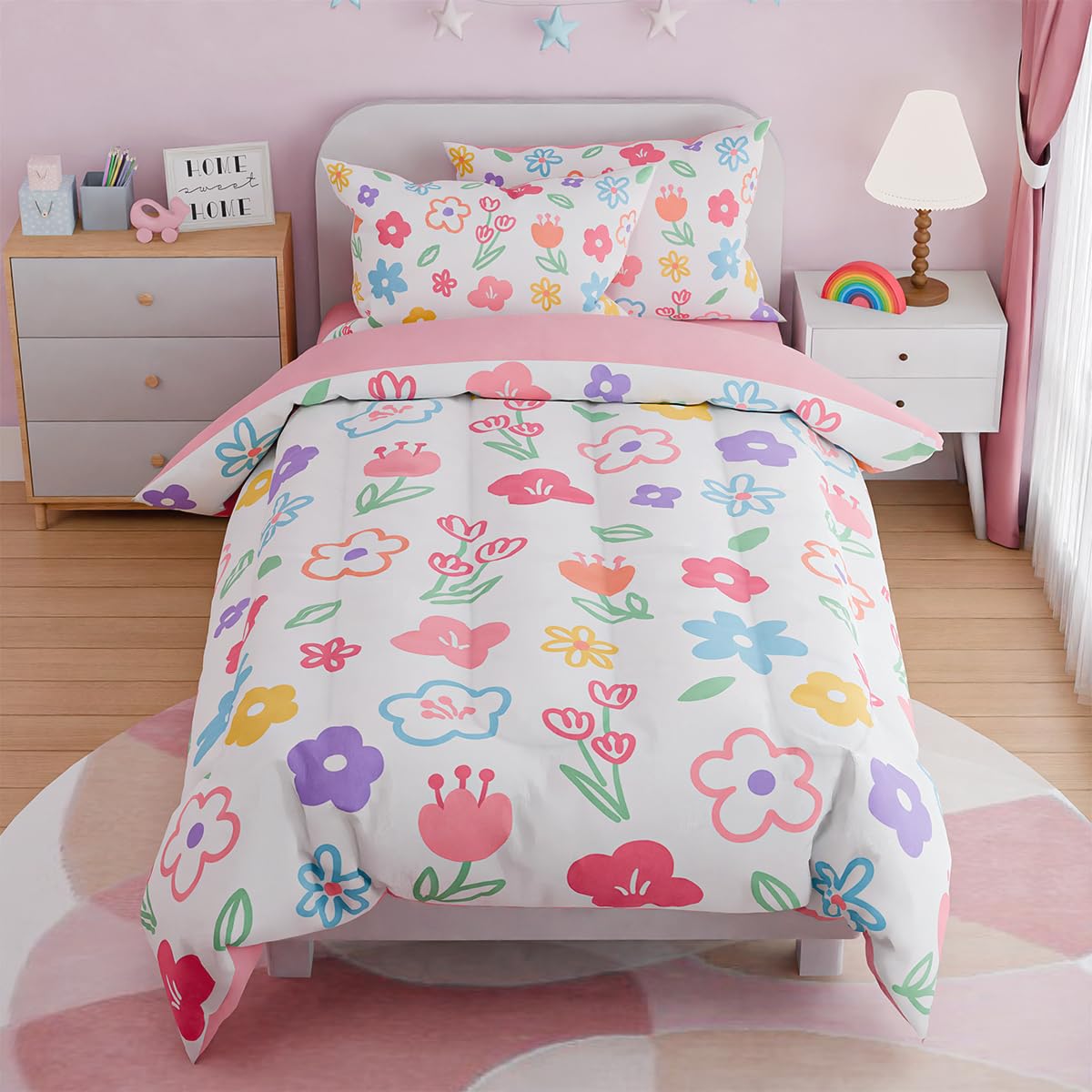 Woodland Animal Kids Bedding Set for Boys, Ultra Soft Microfiber Comforter Set Twin Size 3-Pieces, Comforters Bed Sets for Kid Tween Teen Bedroom Decor