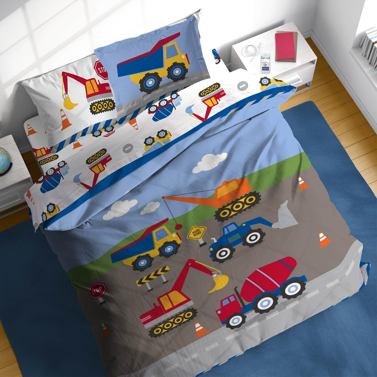 Sunny Side Up Bluey & Friends Full Comforter Set - 7 Piece Kids Bedding Includes Comforter, Sheets & Pillow Cover - Super Soft Microfiber Bed Set