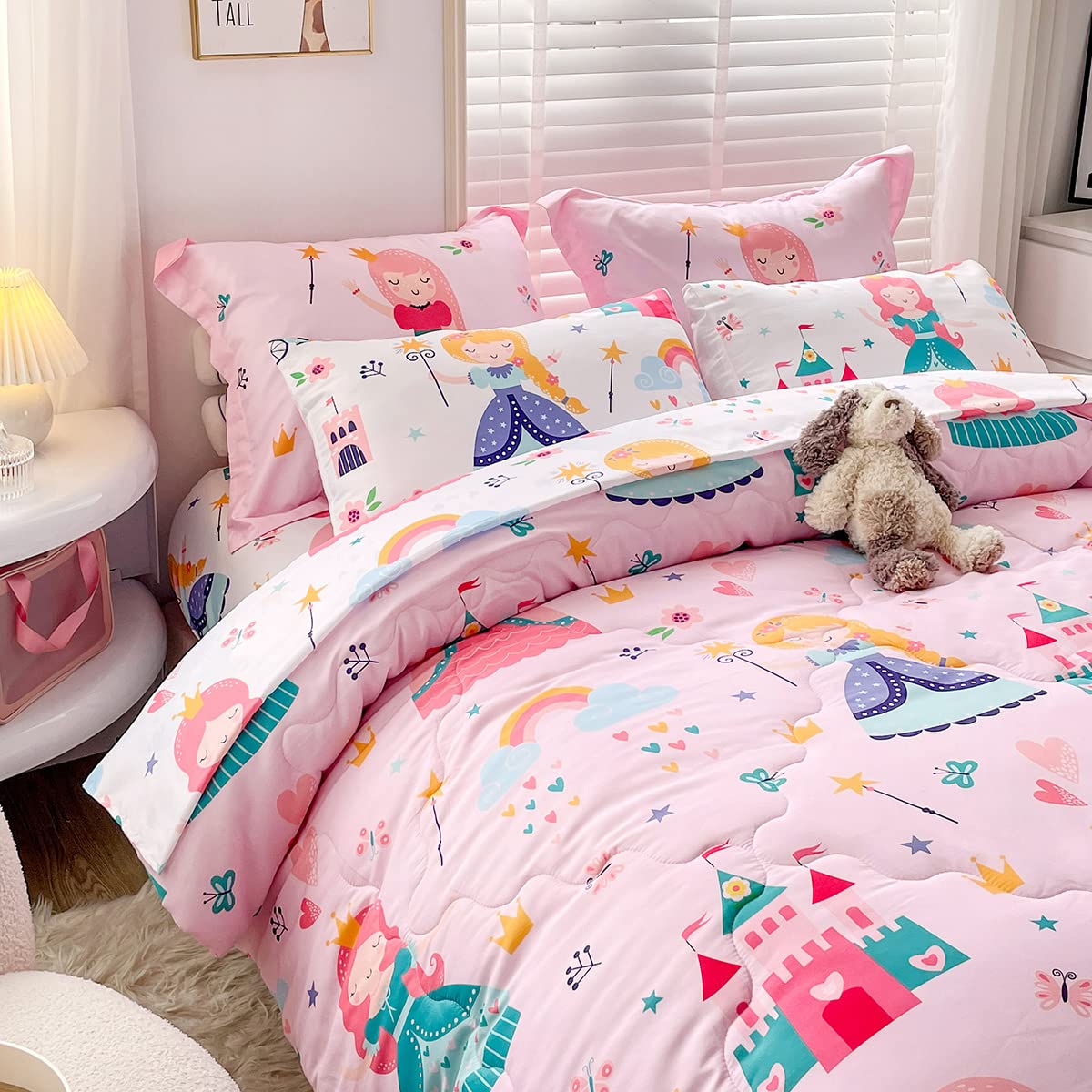 Wajade Sports Comforter Set Bed in A Bag Full Size 7 Piece 3D Soccer Basketball Baseball Football Bedding Set for Kids Boys (1 Comforter, 1 Flat Sheet, 1 Fitted Sheet, 2 Pillowcase and 2 Pillow Sham)
