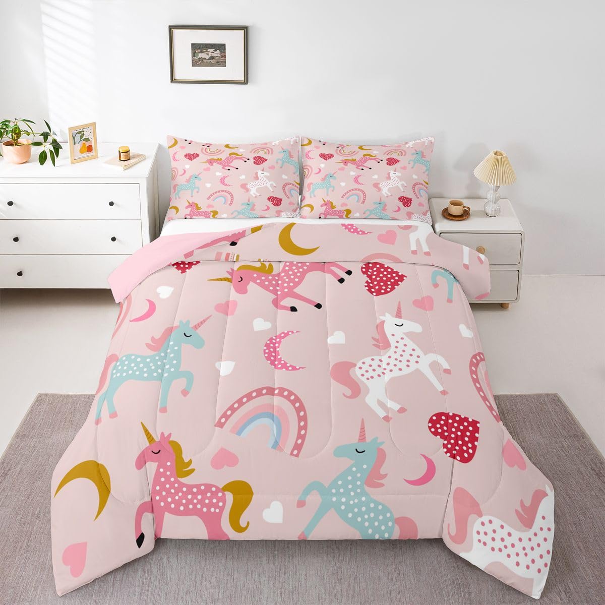 Feelyou Kids Construction Comforter Set Twin Bedding Sets for Boys Toddler Children Cartoon Cars Excavator Tractor Comforter Set Construction Machinery Truck Duvet Set Cars Bed Set with 1 Pillow Case