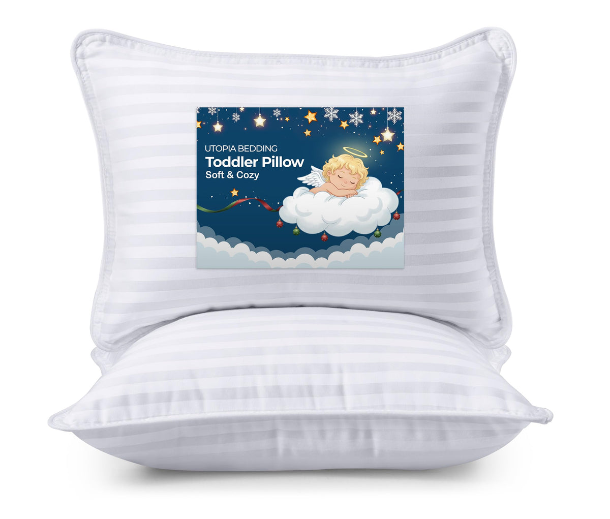 Utopia Bedding Toddler Pillow 2 Pack, Cotton Blend Shell 13x18 Inch, White