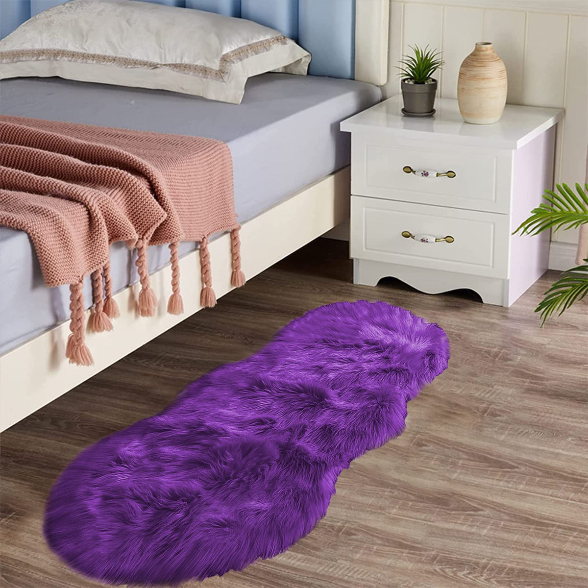 Latepis White Faux Fur Sheepskin Rug 4x6 for Living Room, Fuzzy Rugs Fluffy Washable Rug for Bedroom, Playroom, Luxury Room Decor, Rectangle