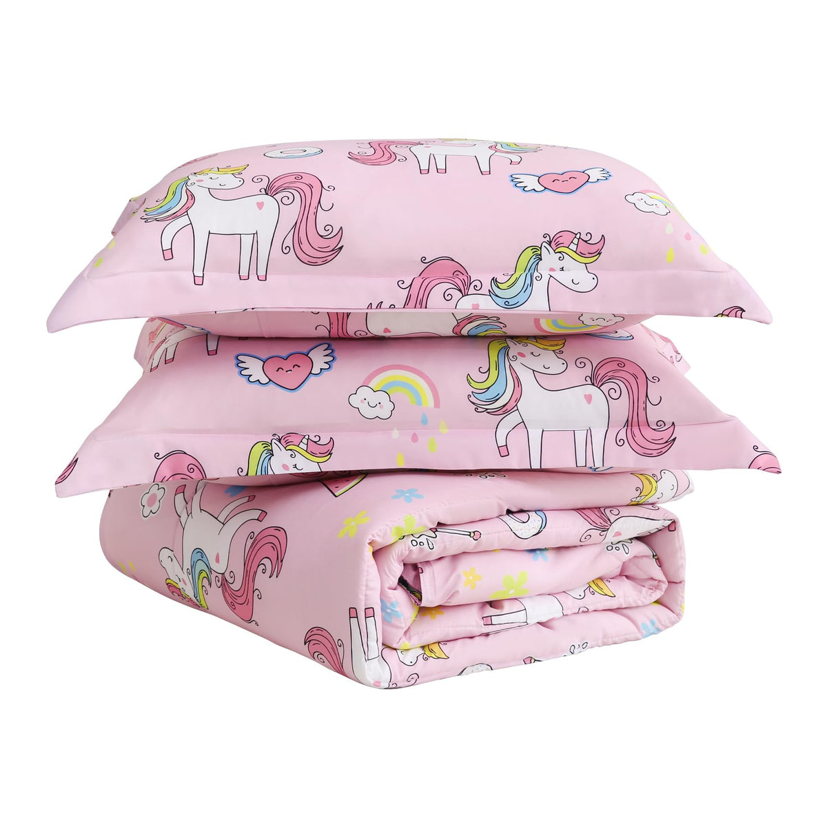 Yibeizi Kids Comforter Set for Boys Girls Full Size, Cute Quilted Woodland Forest Animal Print Fall Bedding with Pillow Sham, Lightweight Soft Breathable Machine Camping Themed Bed Set 3 Piece