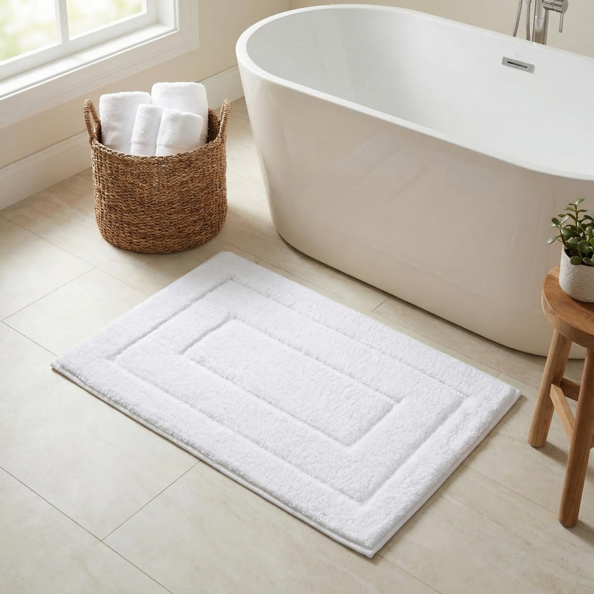 GRANNY SAYS Gray Bathroom Rug 16" x 24", Non-Slip Microfiber Bath Mat
