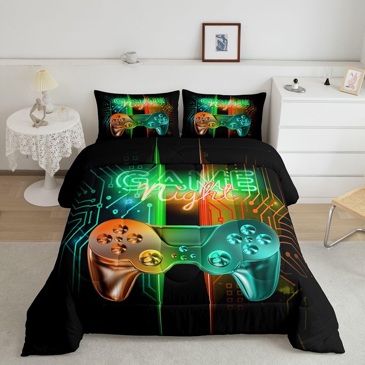 Feelyou Kids Construction Comforter Set Twin Bedding Sets for Boys Toddler Children Cartoon Cars Excavator Tractor Comforter Set Construction Machinery Truck Duvet Set Cars Bed Set with 1 Pillow Case