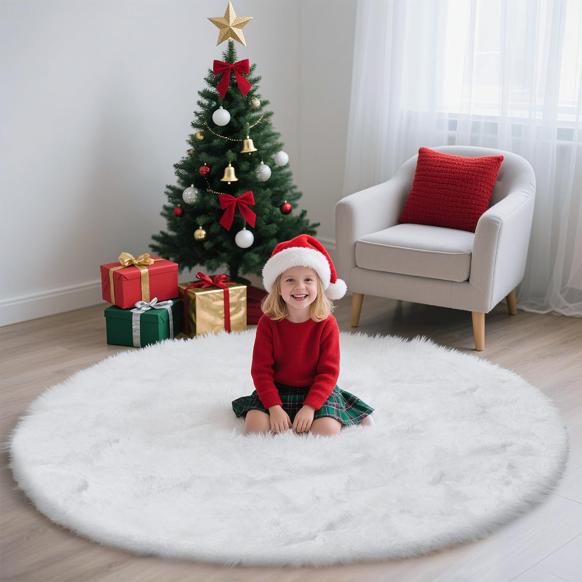 5x8 Shag Area Rug for Bedroom,Grey and Black Fluffy Rugs for Living Room