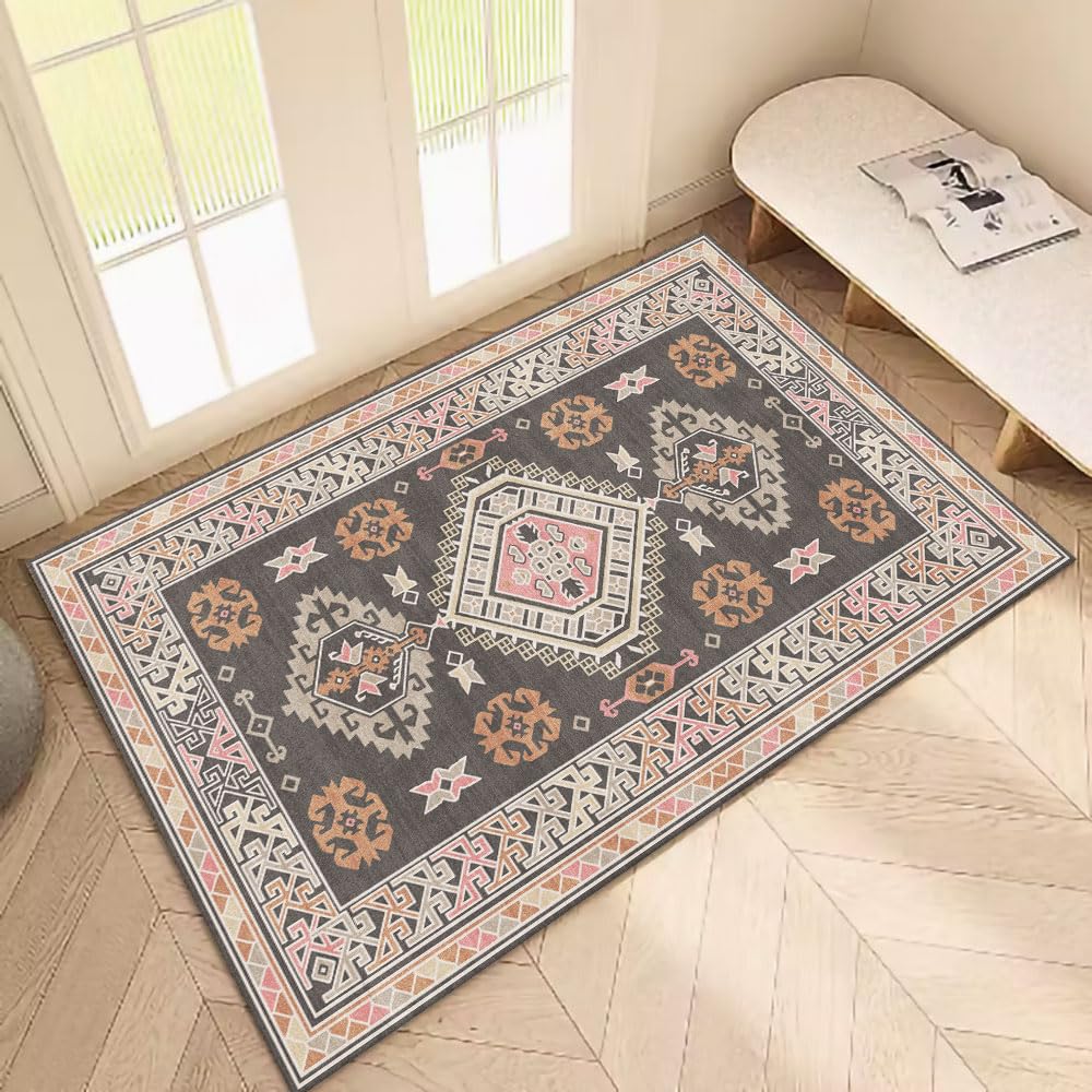 1.6x2.6 Small Area Rug, Washable Non-Slip for Entryway Green