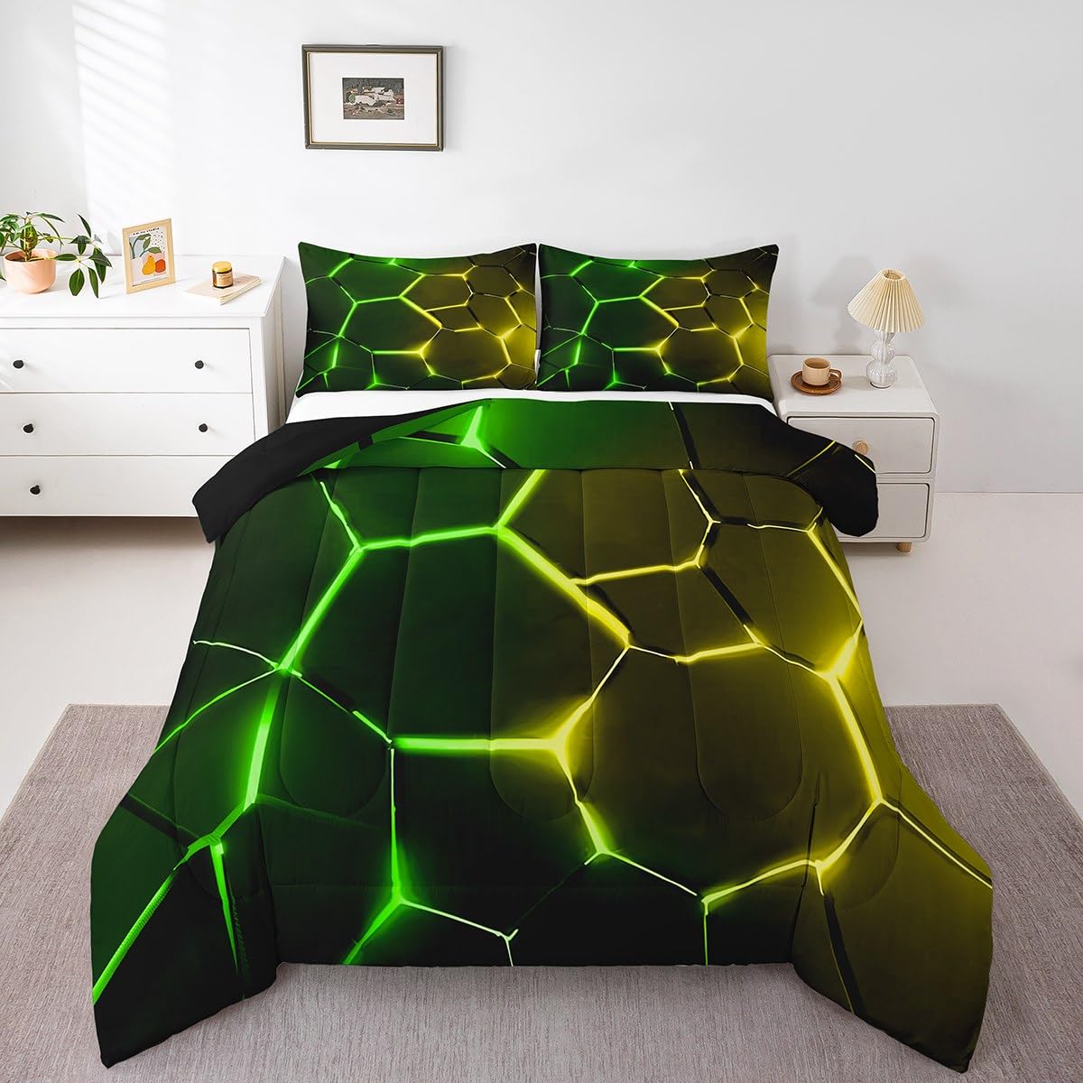 Feelyou Kids Construction Comforter Set Twin Bedding Sets for Boys Toddler Children Cartoon Cars Excavator Tractor Comforter Set Construction Machinery Truck Duvet Set Cars Bed Set with 1 Pillow Case