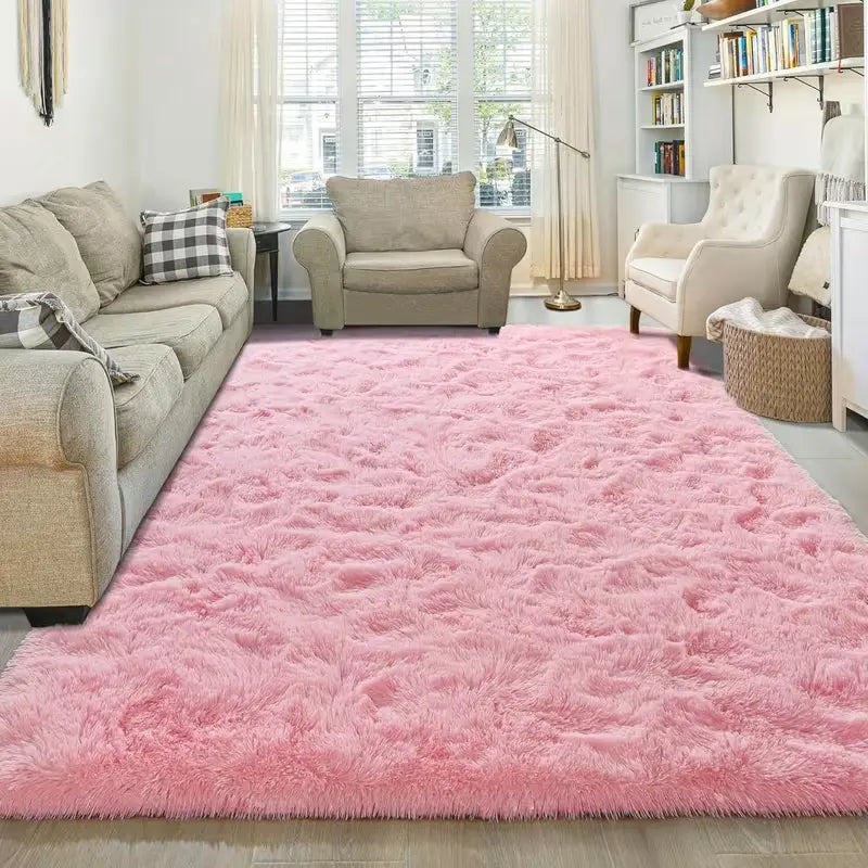 1pc Super Soft Thick Microfibre Fluffy Modern Rug - Decorative Area Rug with Watercolour Modern Design, Plush Indoor Accent for Bedroom, Holiday Christmas Decor, Housewarming Gift