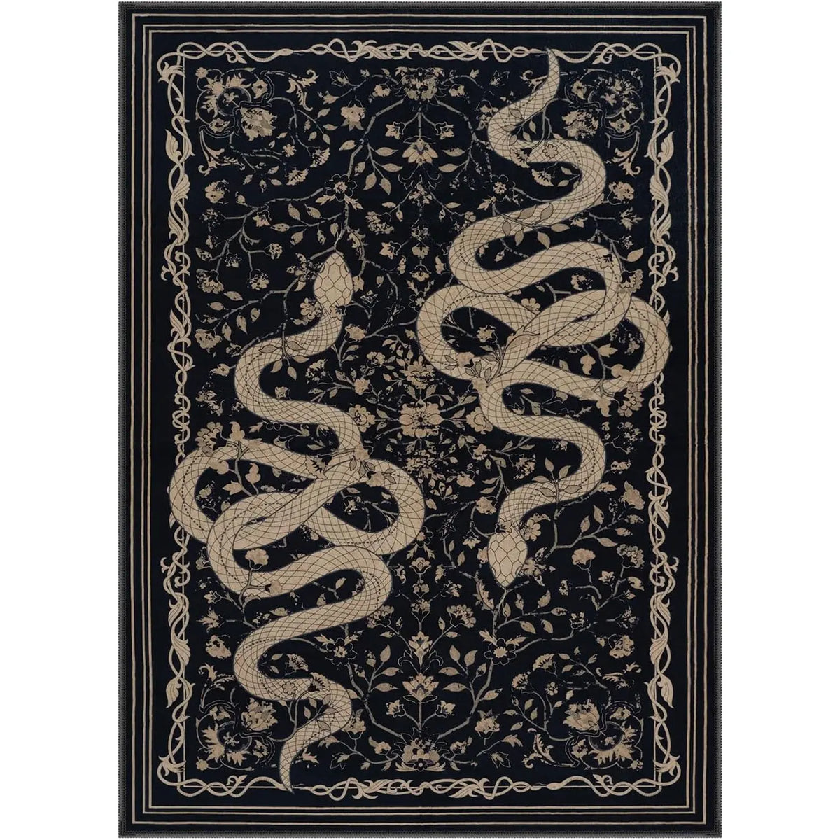 Lahome Washable Area Rug Large Snake Living Room Rugs, Soft Rug for Bedroom, Non-Slip Indoor Carpet for Dining Room Home Office