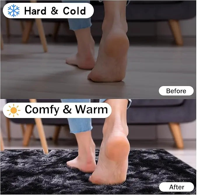 1pc Super Soft Thick Microfibre Fluffy Modern Rug - Decorative Area Rug with Watercolour Modern Design, Plush Indoor Accent for Bedroom, Holiday Christmas Decor, Housewarming Gift