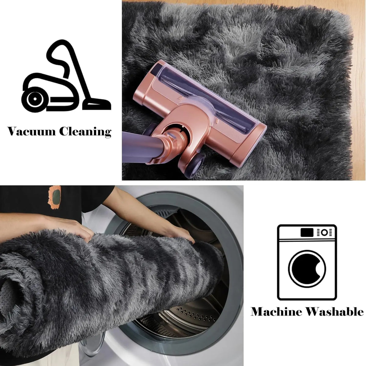 1pc Super Soft Thick Microfibre Fluffy Modern Rug - Decorative Area Rug with Watercolour Modern Design, Plush Indoor Accent for Bedroom, Holiday Christmas Decor, Housewarming Gift