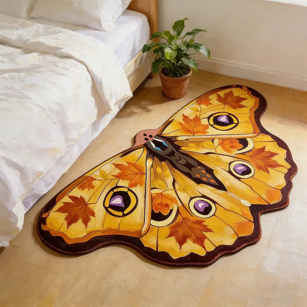 Vintage Butterfly Print Rug, Boho Style Soft Washable Carpet, Home Decorative Rug for Bedroom Bedside, Hotel Entrance Bathroom Corridor, Butterfly Area Rug, Boho Rugs, Vintage Printed Rug