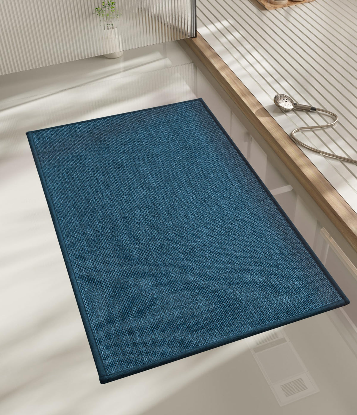 chakme Bathroom Rugs Mat 24x17, Ultra Thin Non Slip Bath Mat Small Quick Dry Absorbent Bath Mat for Bathroom Floor, (Dark Beige, 24"x17")