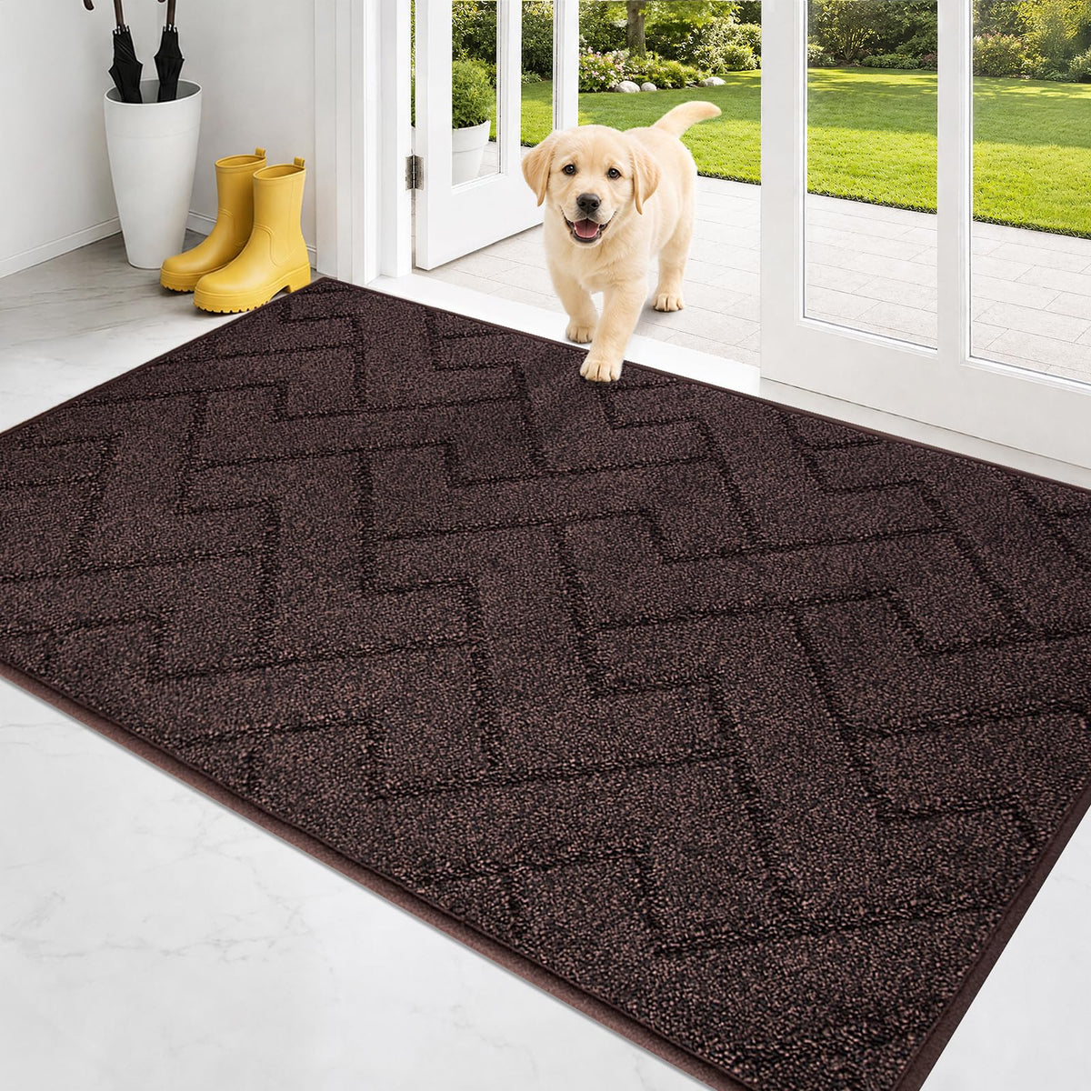 PURRUGS Dirt Trapping Door Mat Indoor Entrance, 20" x 31.5", Grey