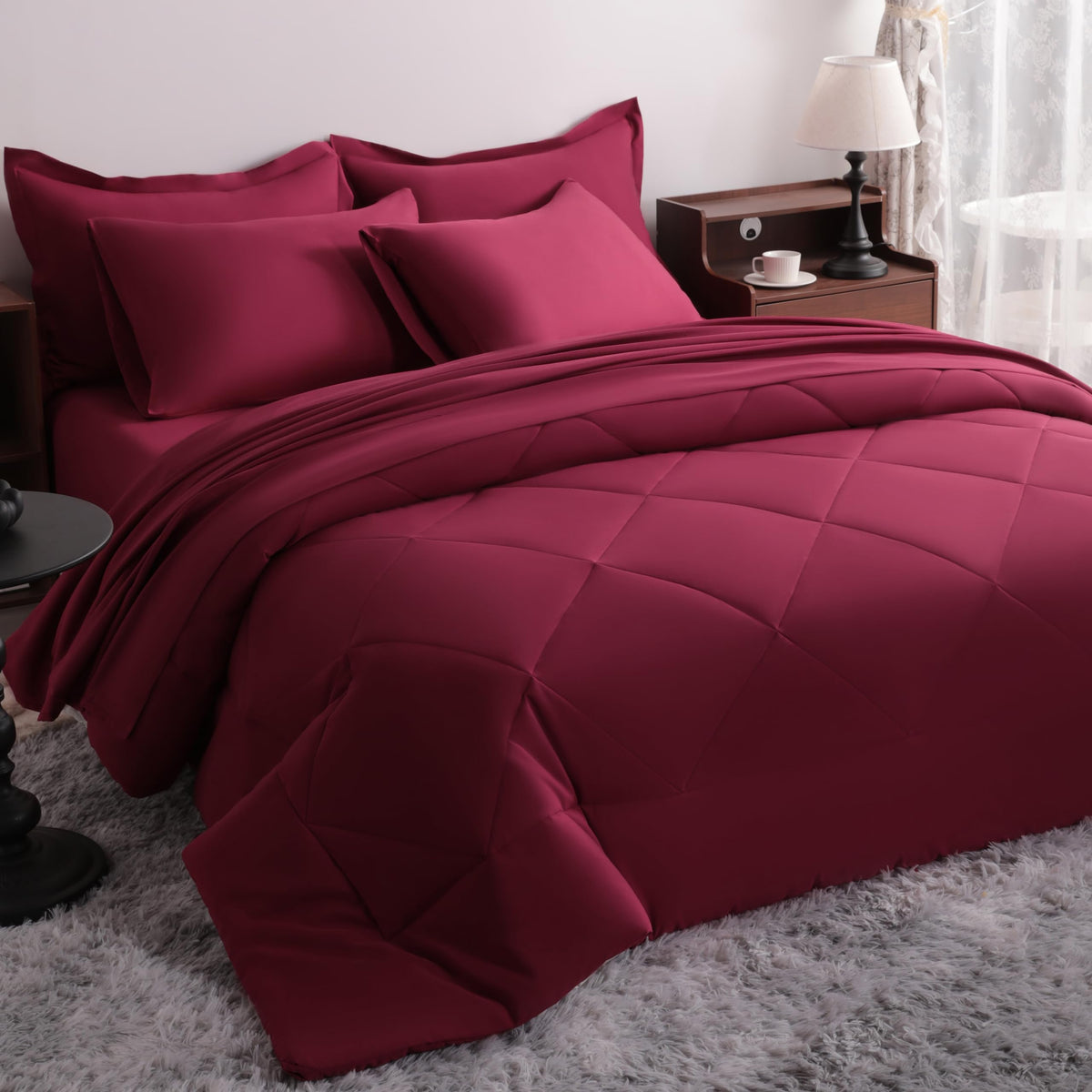 NTBAY Toddler Microfiber Bedding Set, 4 Piece, Pink