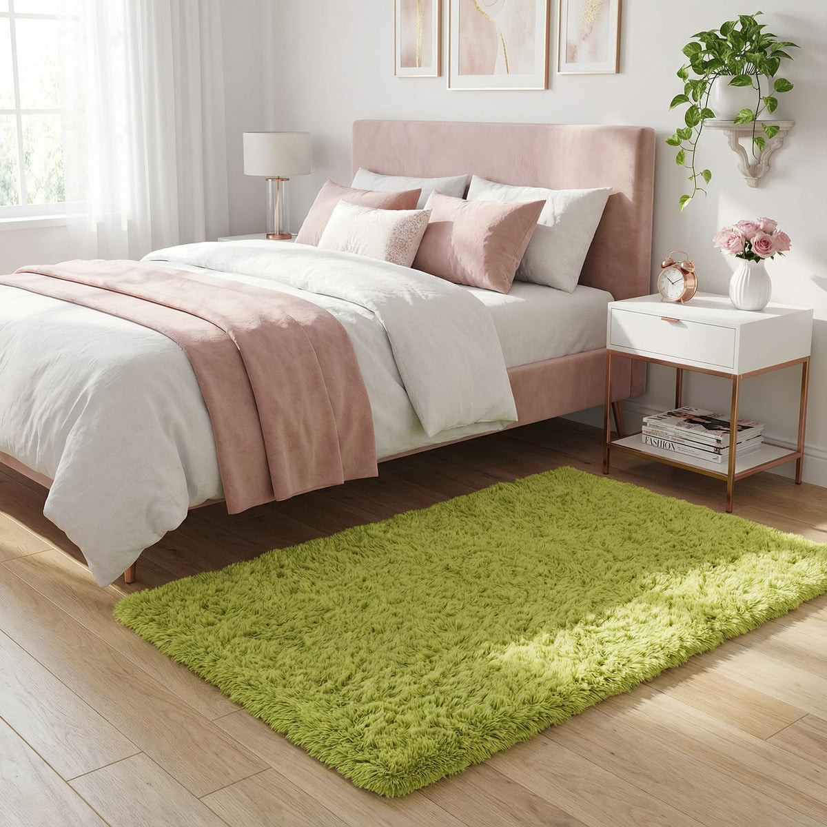 Merelax Soft Area Rug for Livingroom Bedroom, Machine Washable 4x6 Black Rugs Fluffy Shaggy Bedside Rug, Non Slip Indoor Carpet for Nursery Kids Room Home Decor Aesthetic