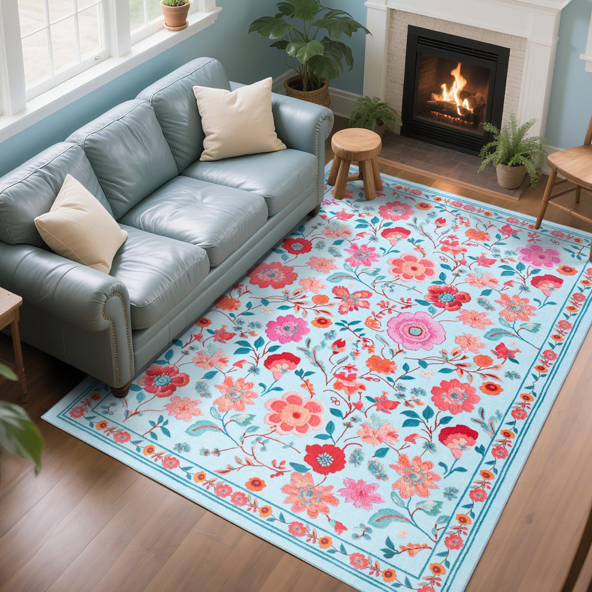 CRYPTOLITE Abstract Area Rug Washable Rug with Non-Slip Backing Low Pile Area Rugs for Living Room,Bedroom,Dining Room,4x6, Gold&Grey