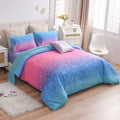 A Nice Night 6Pcs Gradient Glitter Twin Comforter Sets for Kids