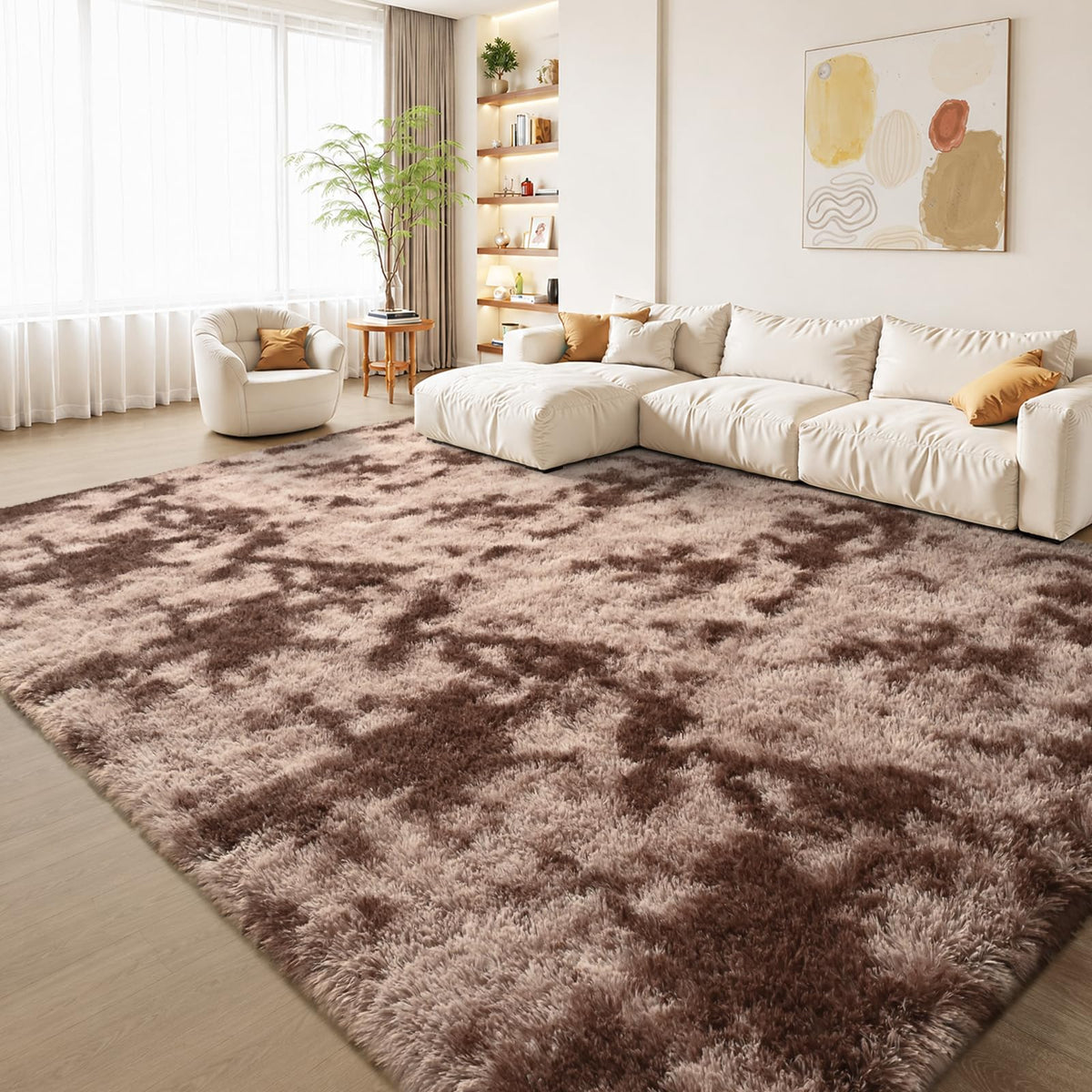 Zentavio Area Rugs for Living Room Grey Rugs for Bedroom 4x6 Carpet Fluffy Furry Soft Shag Aesthetic Plush High Pile Gray Throw Rug for Nursery Kids Room Dorm