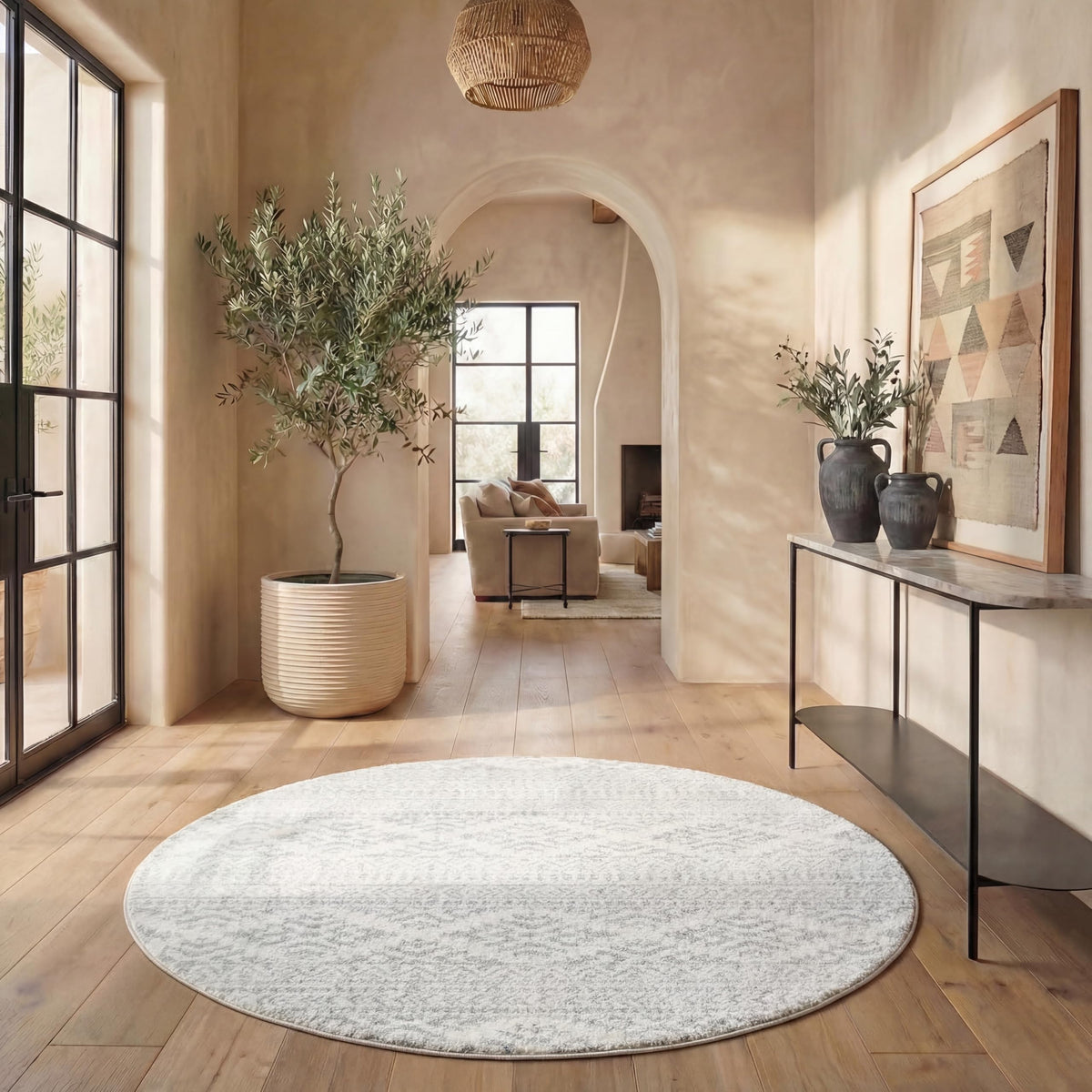 SAFAVIEH Tulum Area Rug 8x10, Large Ivory & Grey TUL272A
