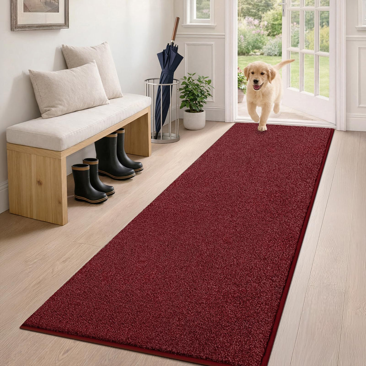 PURRUGS Dirt Trapping Indoor Door Mat, 20" x 31.5", Bluish Grey-Black