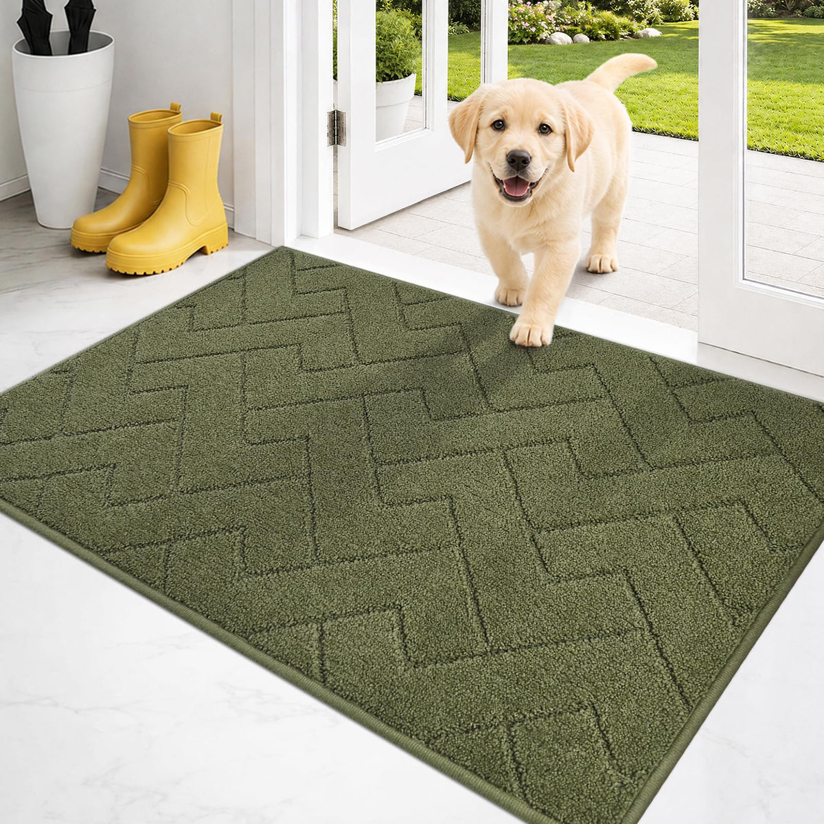 PURRUGS Dirt Trapping Door Mat Indoor Entrance, 20" x 31.5", Grey