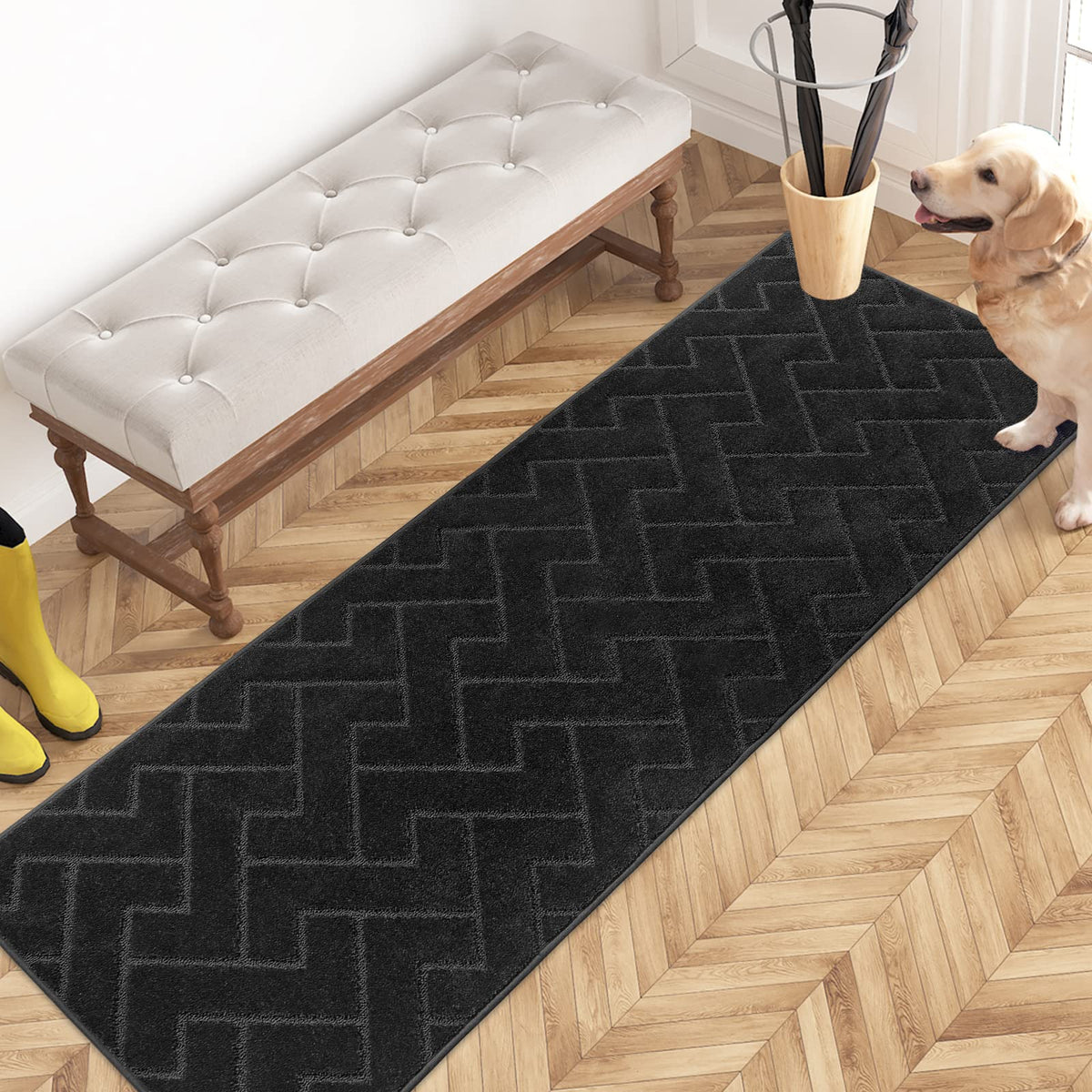 PURRUGS Dirt Trapping Door Mat Indoor Entrance, 20" x 31.5", Grey